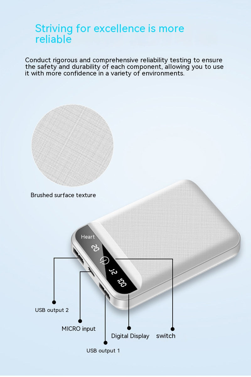 Mini Power Bank 20000 MA Petite alimentation mobile portable de grande capacité