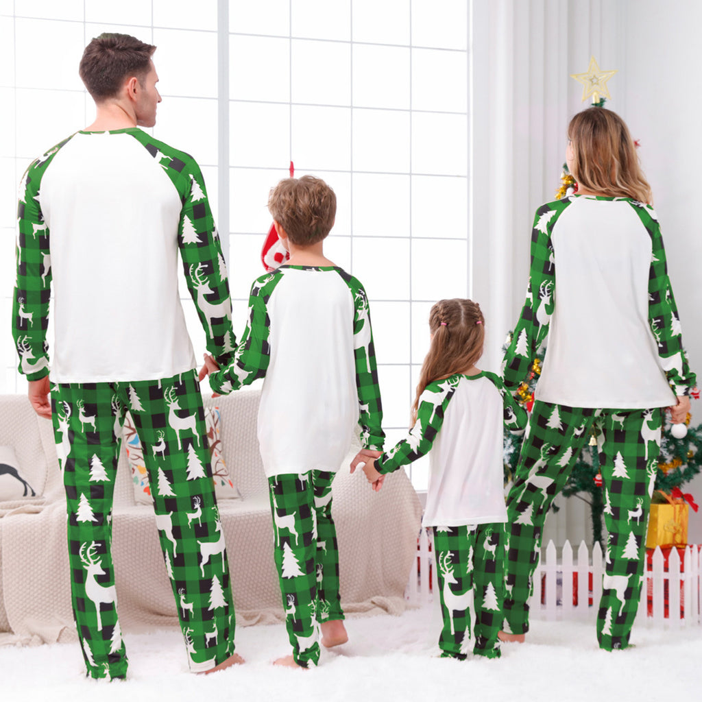 Parent-child Leisure Wear Set Plaid Pitching Print Christmas