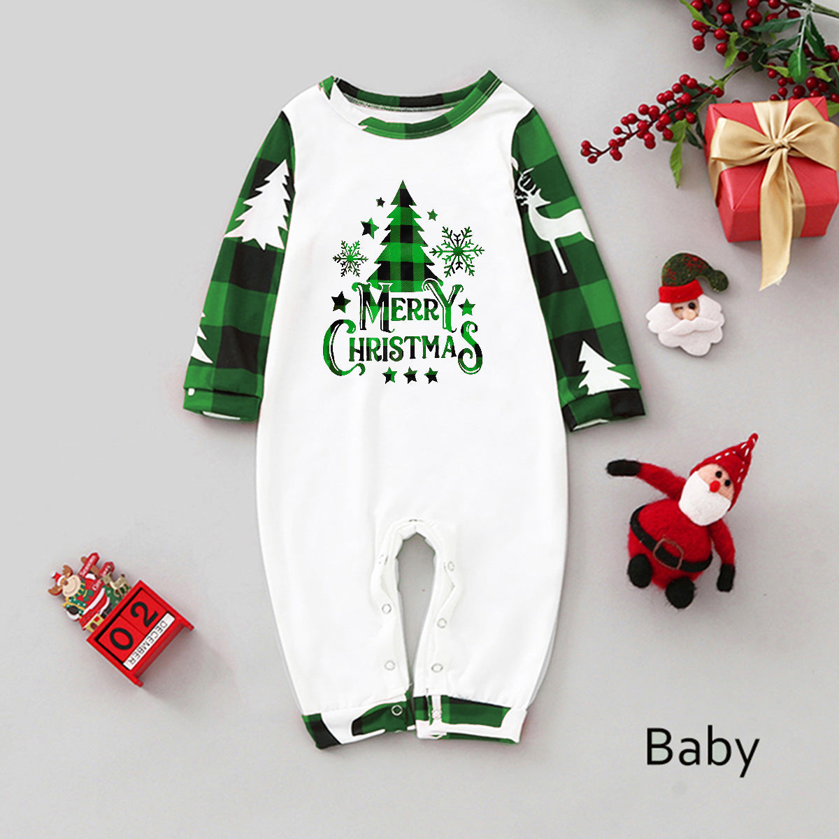 Parent-child Leisure Wear Set Plaid Pitching Print Christmas