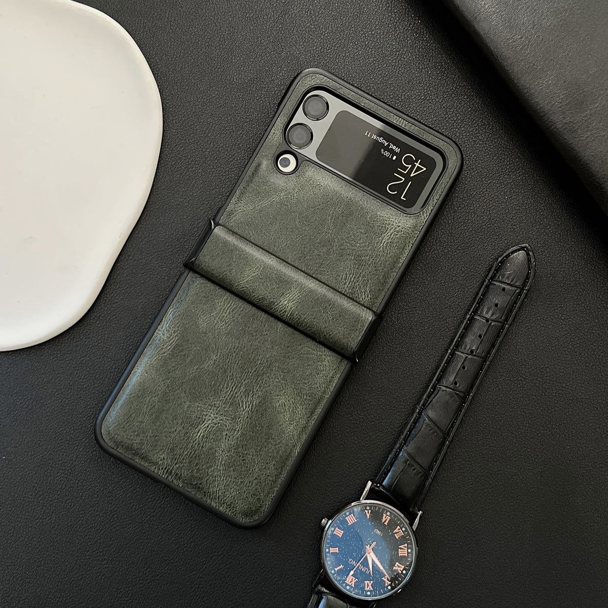 Housse de protection pliante en cuir d'affaires