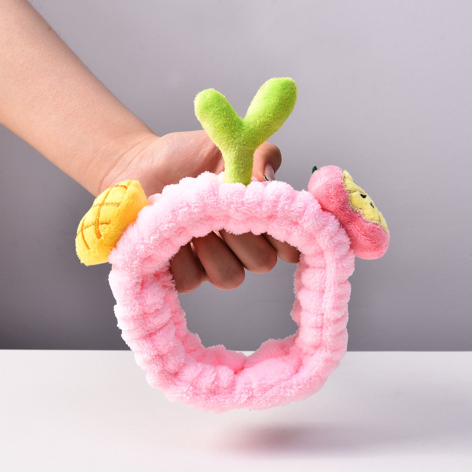 Cartoon Ananas Haricot Sprouts Bague de cheveux de herbage Laver le visage brut des femmes Bandeau de maquillage