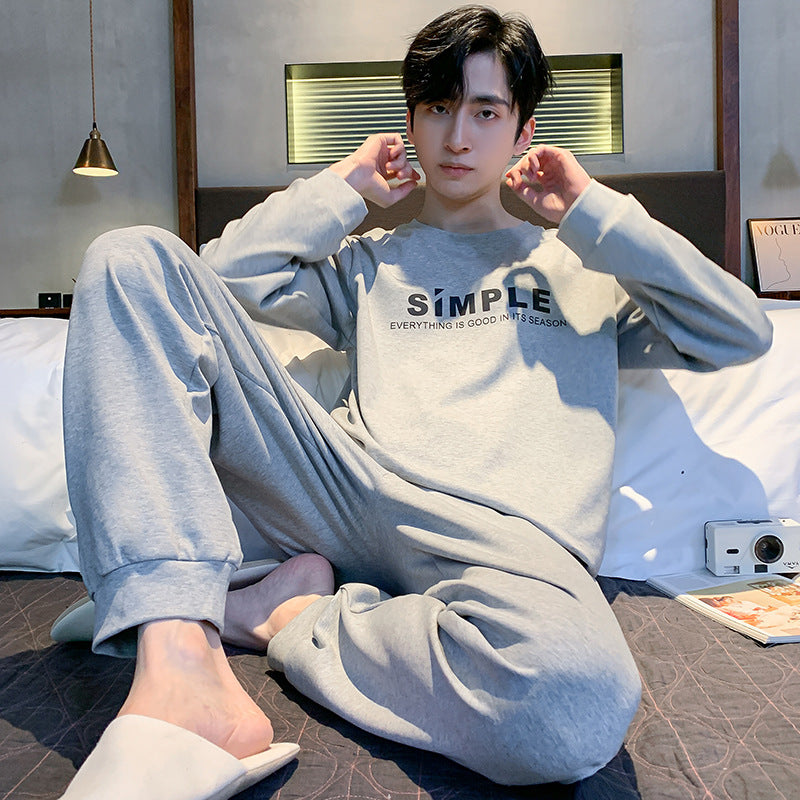 Manches longues homme Cotton Simple Loose Plus Taille Pajamas