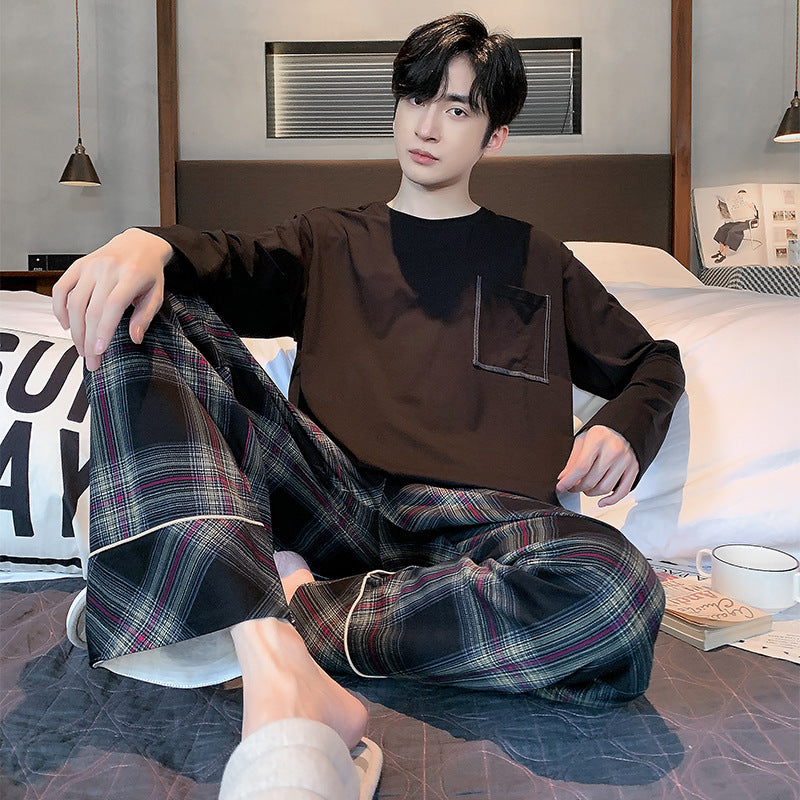 Manches longues homme Cotton Simple Loose Plus Taille Pajamas
