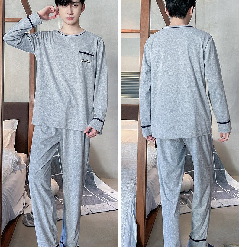 Manches longues homme Cotton Simple Loose Plus Taille Pajamas