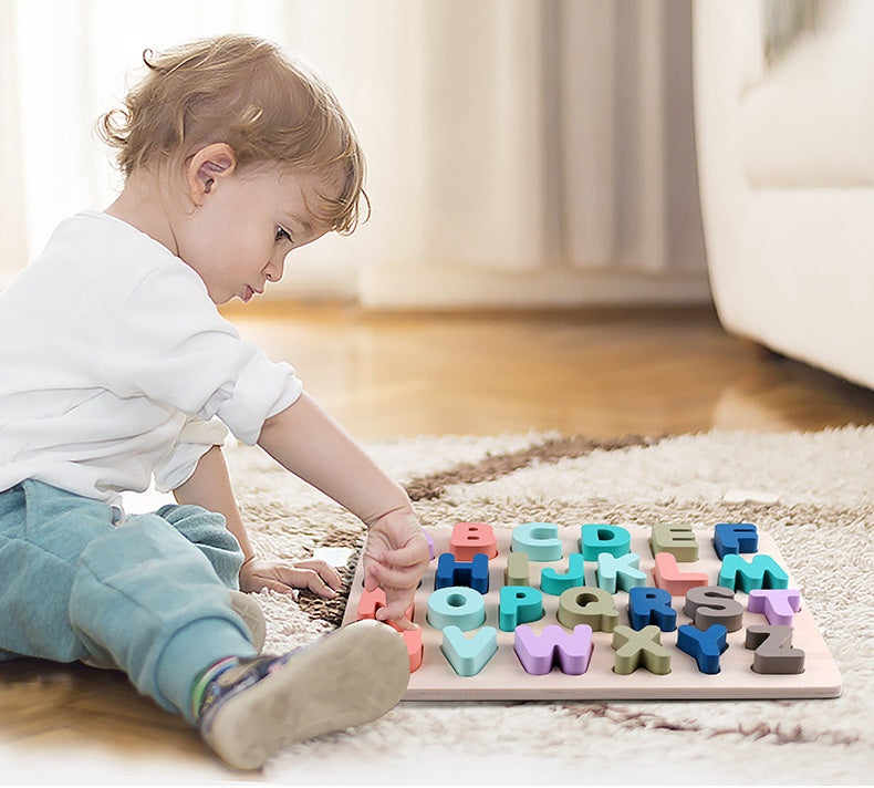 Puzzle pédagogique pour enfants Macaron Shape Recognition Board Grab Jouets en bois