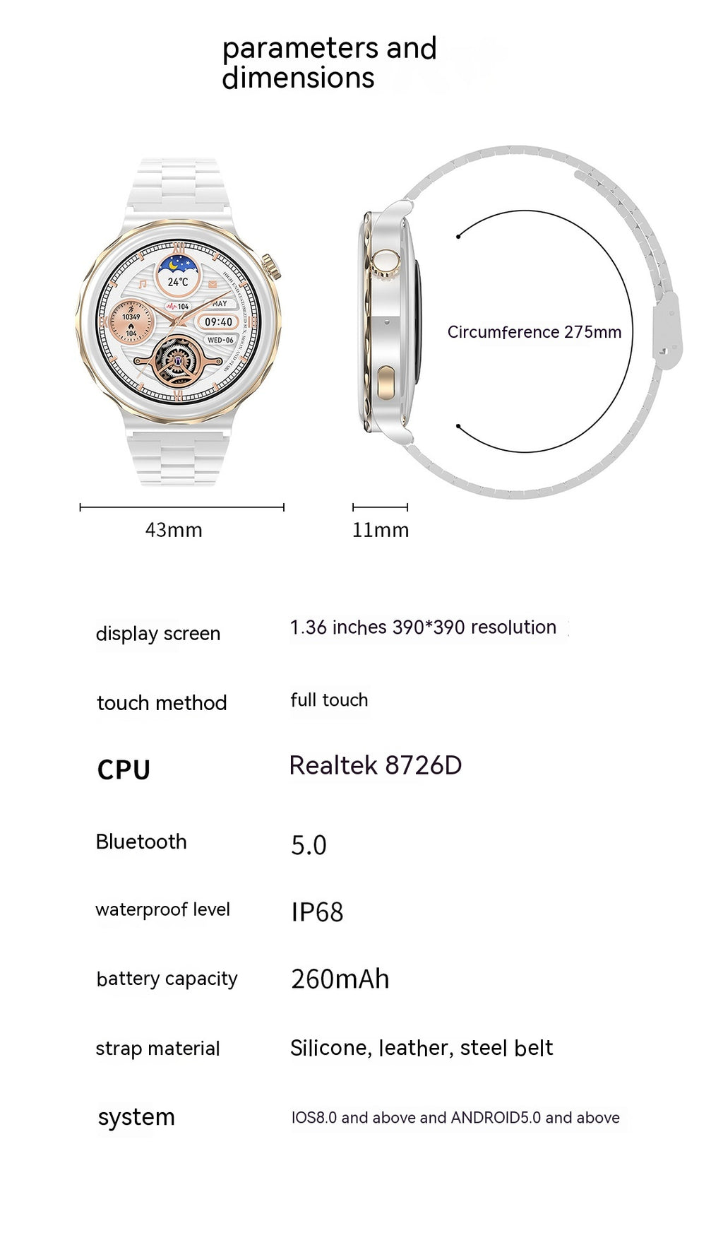HK43 Bluetooth Calling Hors Ligne Paiement NFC Female Cycle Pedomètre Fréquence cardiaque AI Female Sma