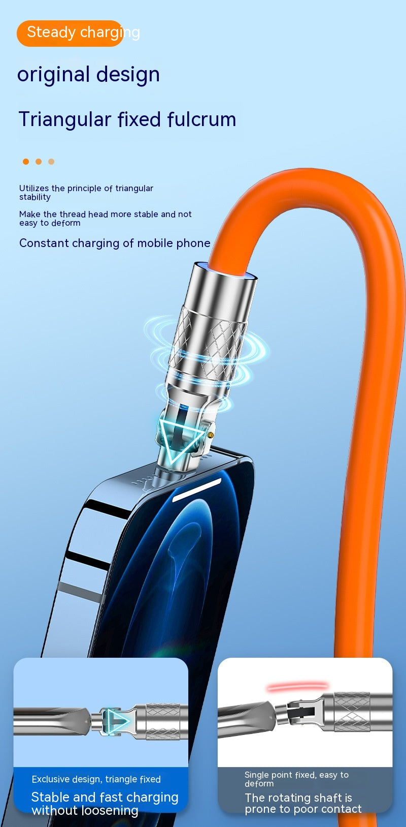 Câble de recharge rapide de données d'Elbow mobile