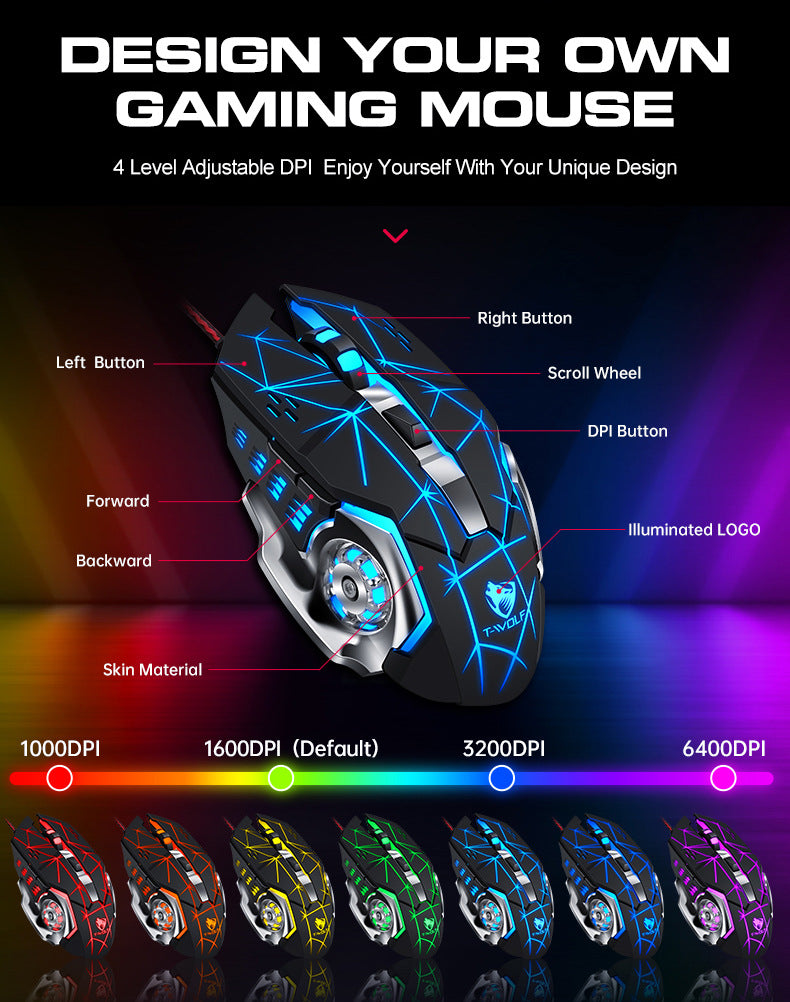 Clavier de souris à main simple Lei Lang TF900