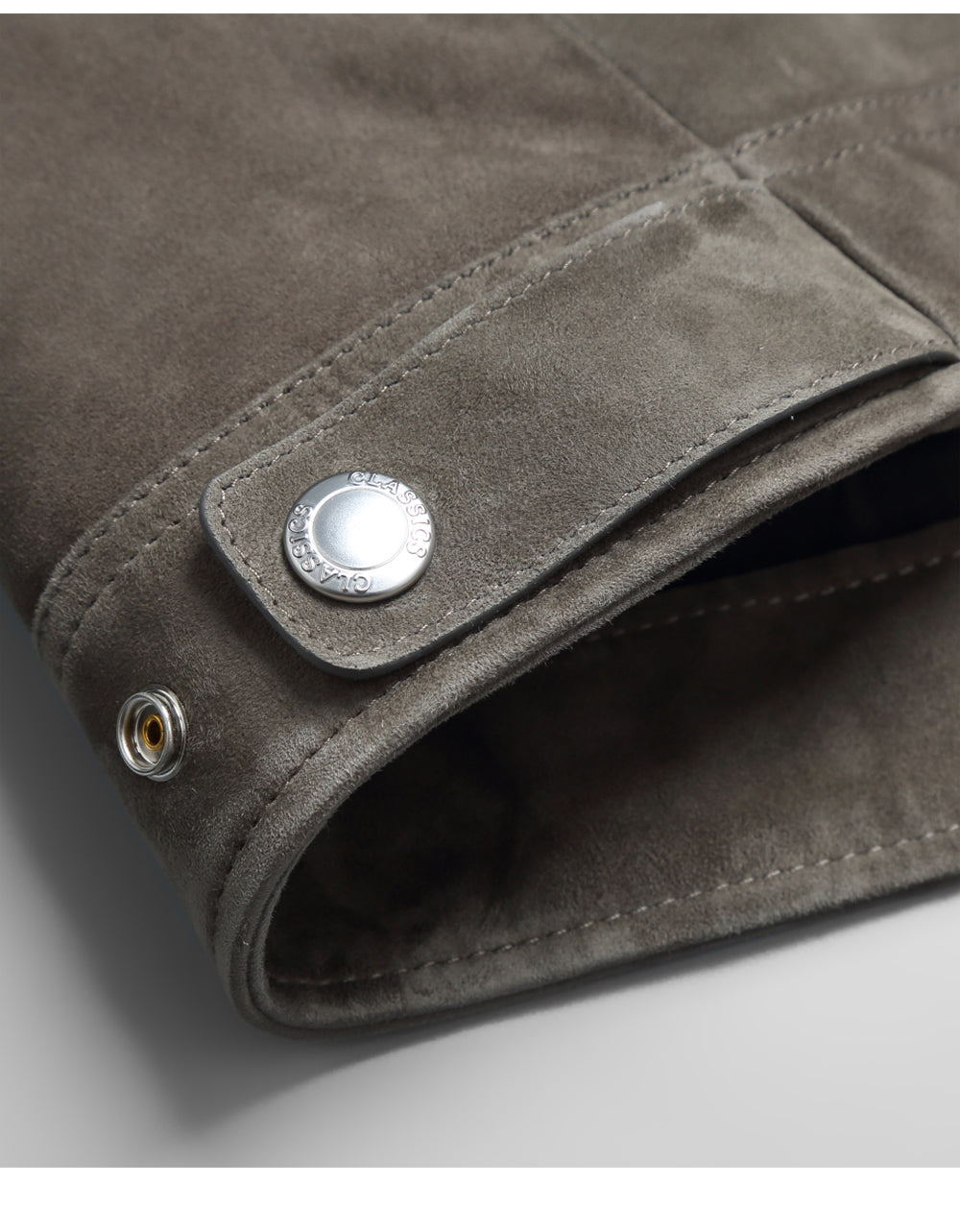 Peau de mouton léger de luxe Suede Véritables vêtements en cuir d'agneau importés hommes Suede Lapel B