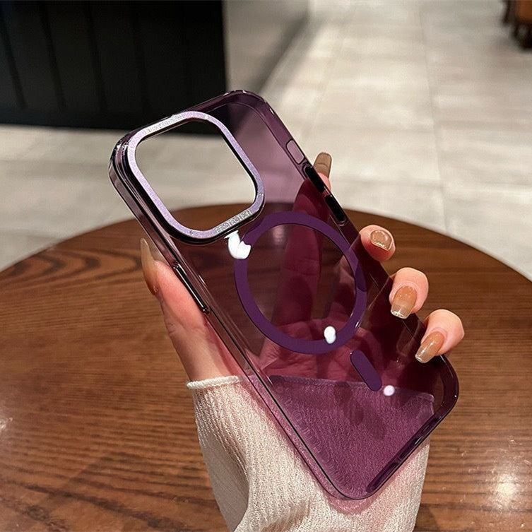 Lentille métallique magnétique transparente Avancé Sens tout inclus Étui téléphonique ultra-mince