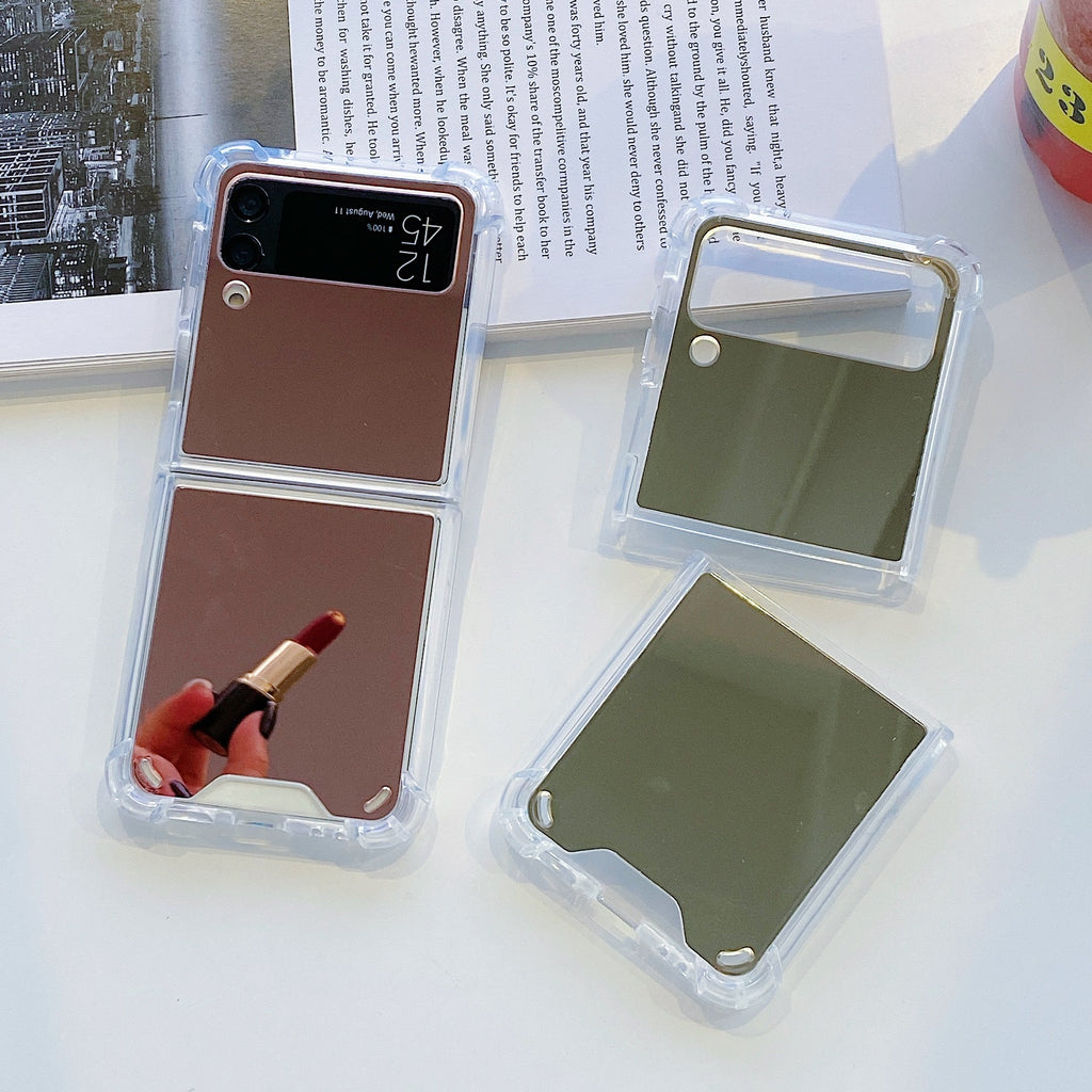 Étui de téléphone pliant miroir acrylique souple