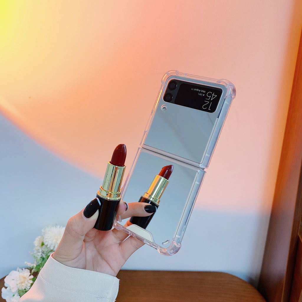 Étui de téléphone pliant miroir acrylique souple