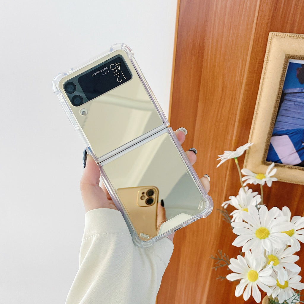 Étui de téléphone pliant miroir acrylique souple
