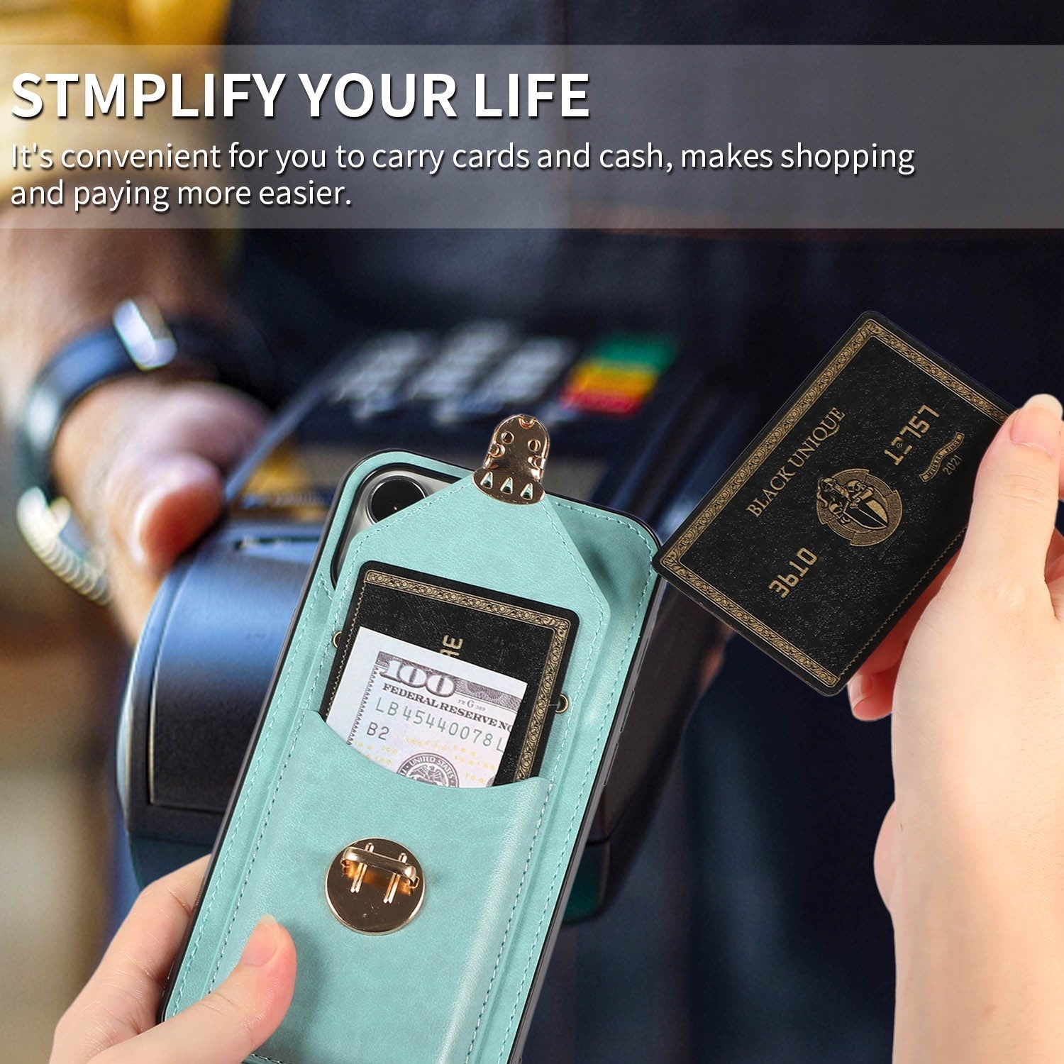 Porte-carte Étui de téléphone Étui en cuir à corps croisé