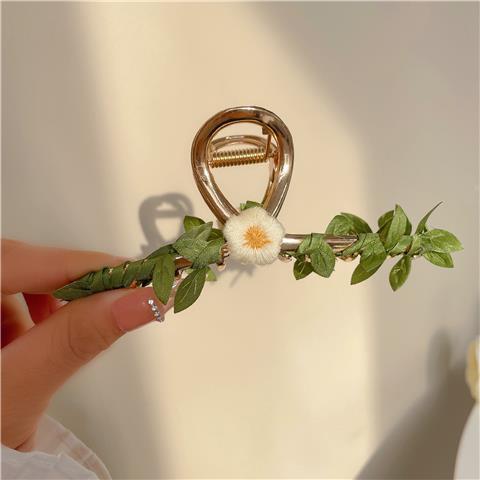 Sweet Retro Leaves Flowers Shark Hair Clip