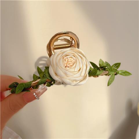 Sweet Retro Leaves Flowers Shark Hair Clip