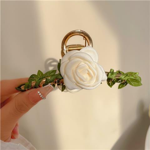Sweet Retro Leaves Flowers Shark Hair Clip