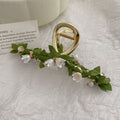 Sweet Retro Leaves Flowers Shark Hair Clip