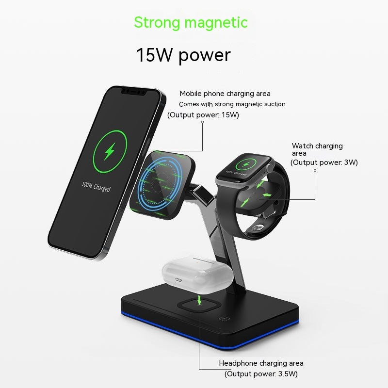 Barre magnétique verticale de charge sans fil en trois en un