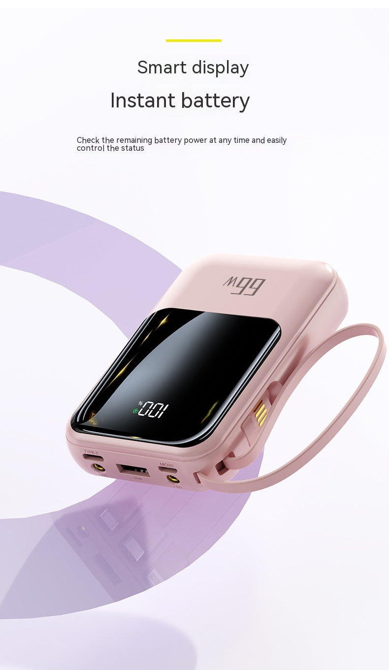 20000MA Mini grande capacité est livré avec quatre fils Power Bank PD66w Super Fast Charge Mobile