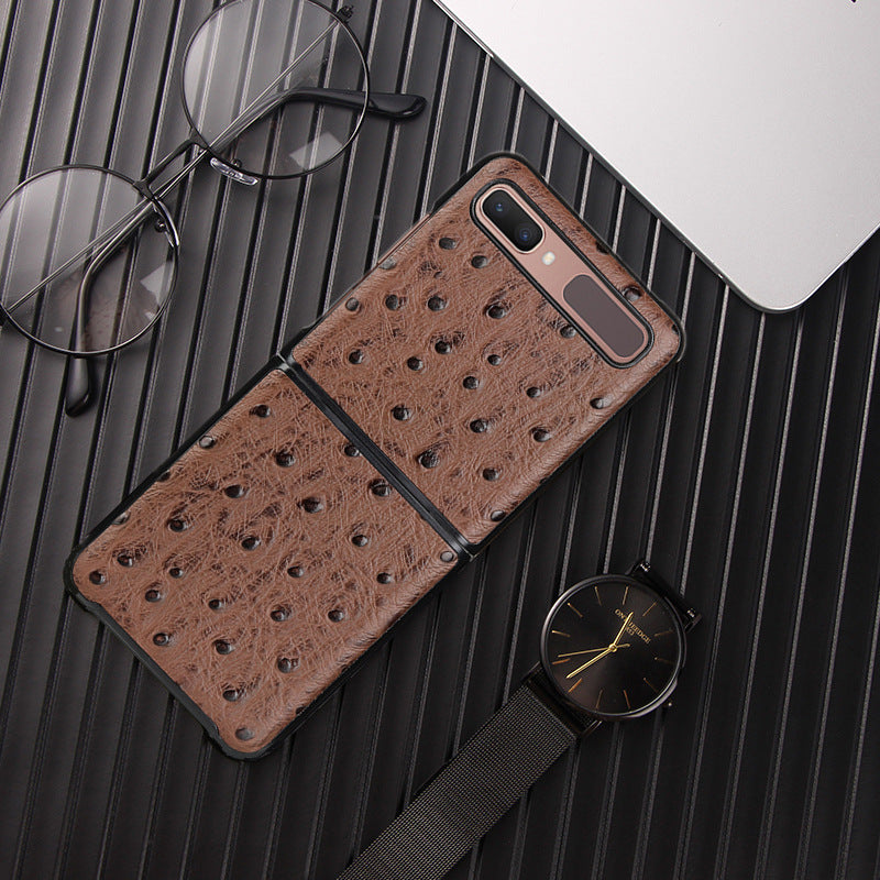 Camel Motif Business Etui en cuir pliant Étui de protection pour téléphone