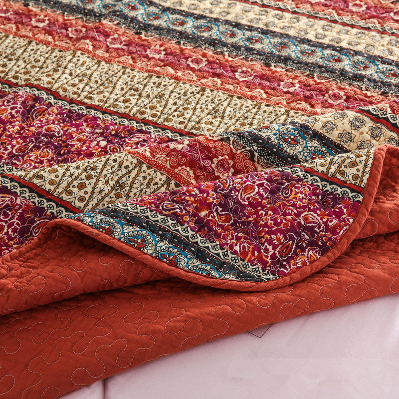 Ensemble de trois pièces de coton et lin style coton wash quilt