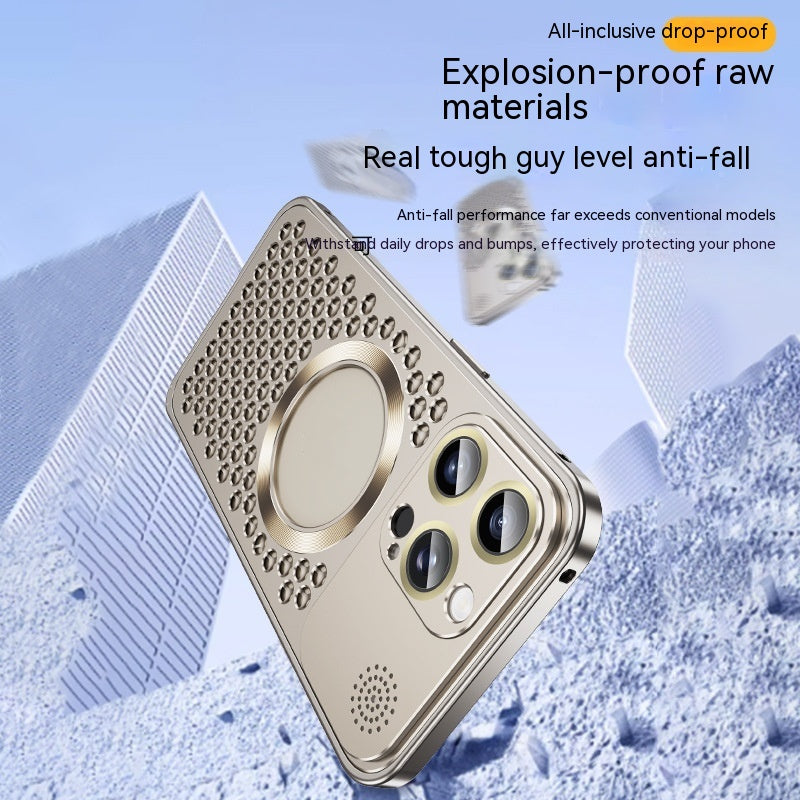 Téléphonie Aromathérapie Shell Metal Mesh Lens Aspiration magnétique