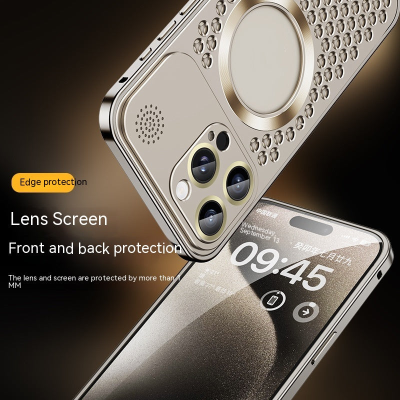Téléphonie Aromathérapie Shell Metal Mesh Lens Aspiration magnétique