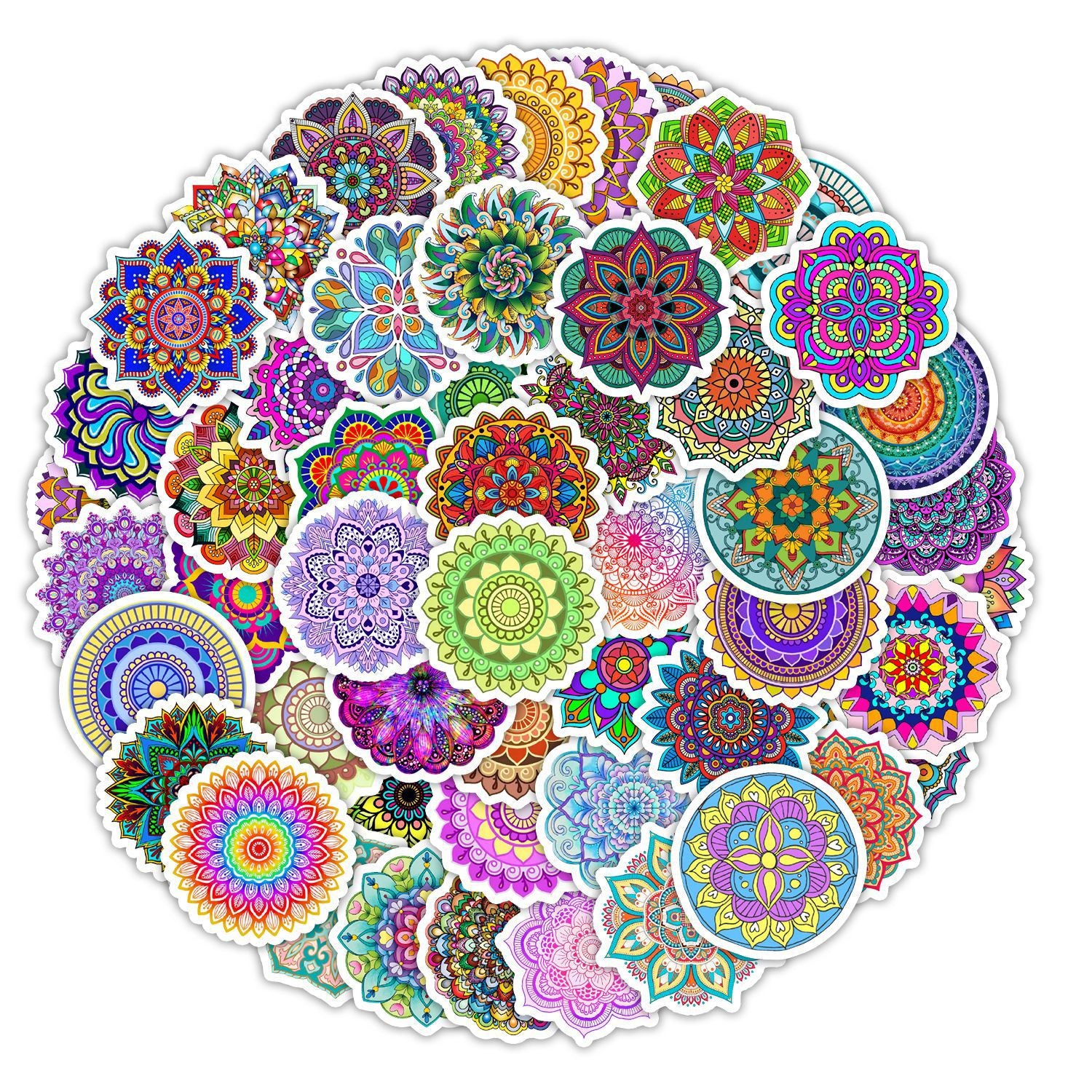 Stickers Bagage Mandala Graffiti Cool Creative Retro Bricolage Téléphone Étanche