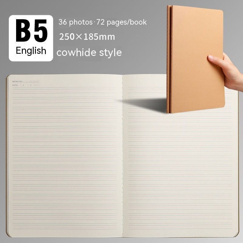 B5 Cahier d'exercices étudiant Livre de papier Kraft