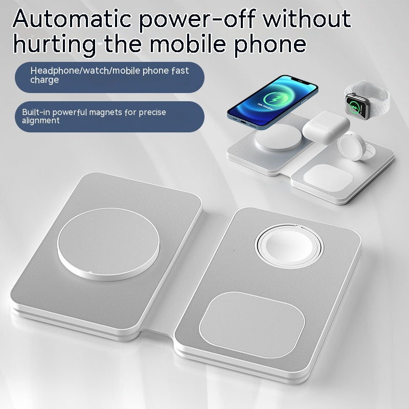 Chargeur sans fil pliant en alliage d'aluminium Trois en un