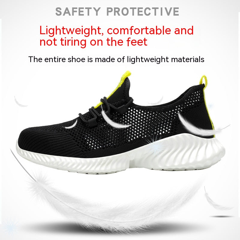 Men's Lightweight Work Shoes Breathable Steel Toe Midsole Resistant Footwear