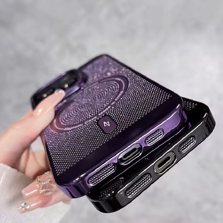 Électroplating forte dissipation de chaleur magnétique approprié pour 15 cas de téléphone 14ProMax aimant