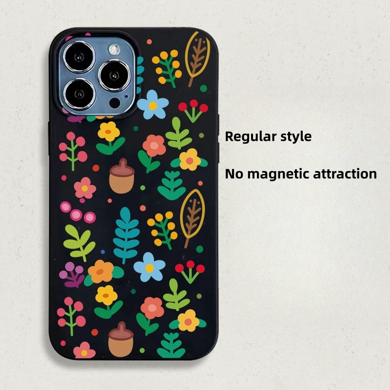 Cas de téléphone magnétique Fleurs et plantes résistant aux gouttes