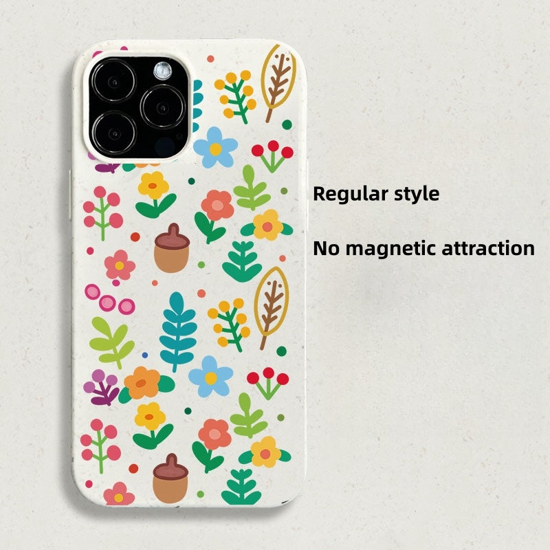 Cas de téléphone magnétique Fleurs et plantes résistant aux gouttes