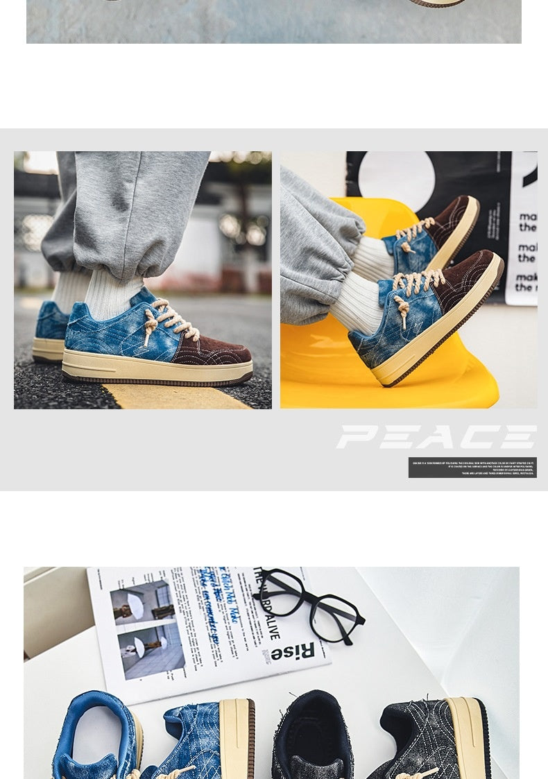 Loisirs Denim Conseil Chaussures Hommes Dentelle-up Appartements Skateboard