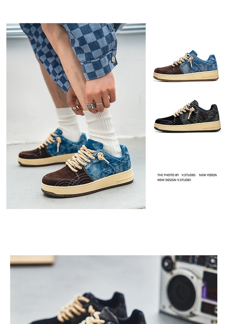 Loisirs Denim Conseil Chaussures Hommes Dentelle-up Appartements Skateboard
