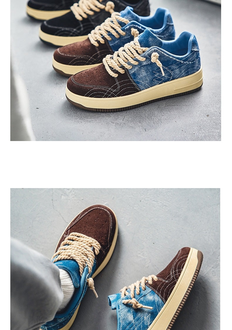 Loisirs Denim Conseil Chaussures Hommes Dentelle-up Appartements Skateboard