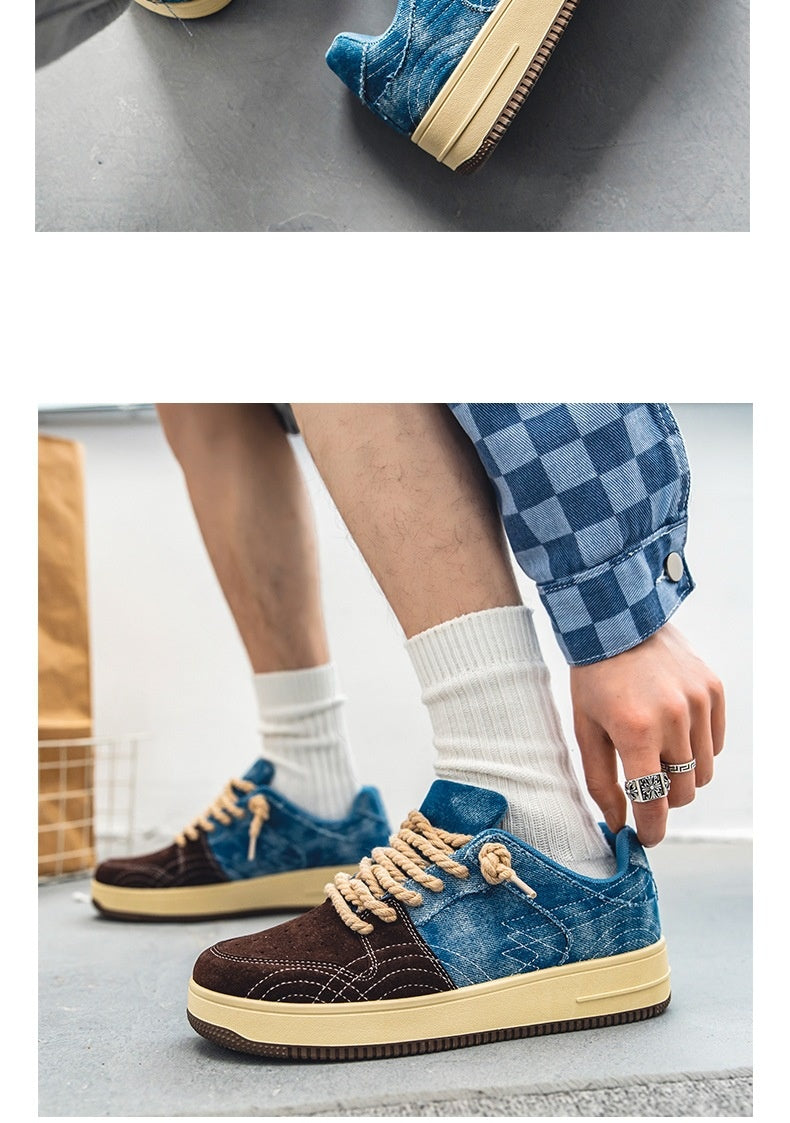 Loisirs Denim Conseil Chaussures Hommes Dentelle-up Appartements Skateboard