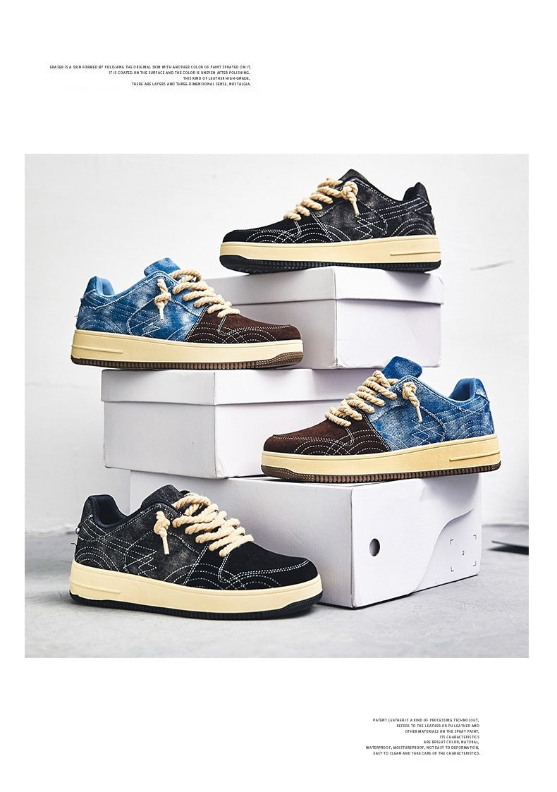 Loisirs Denim Conseil Chaussures Hommes Dentelle-up Appartements Skateboard