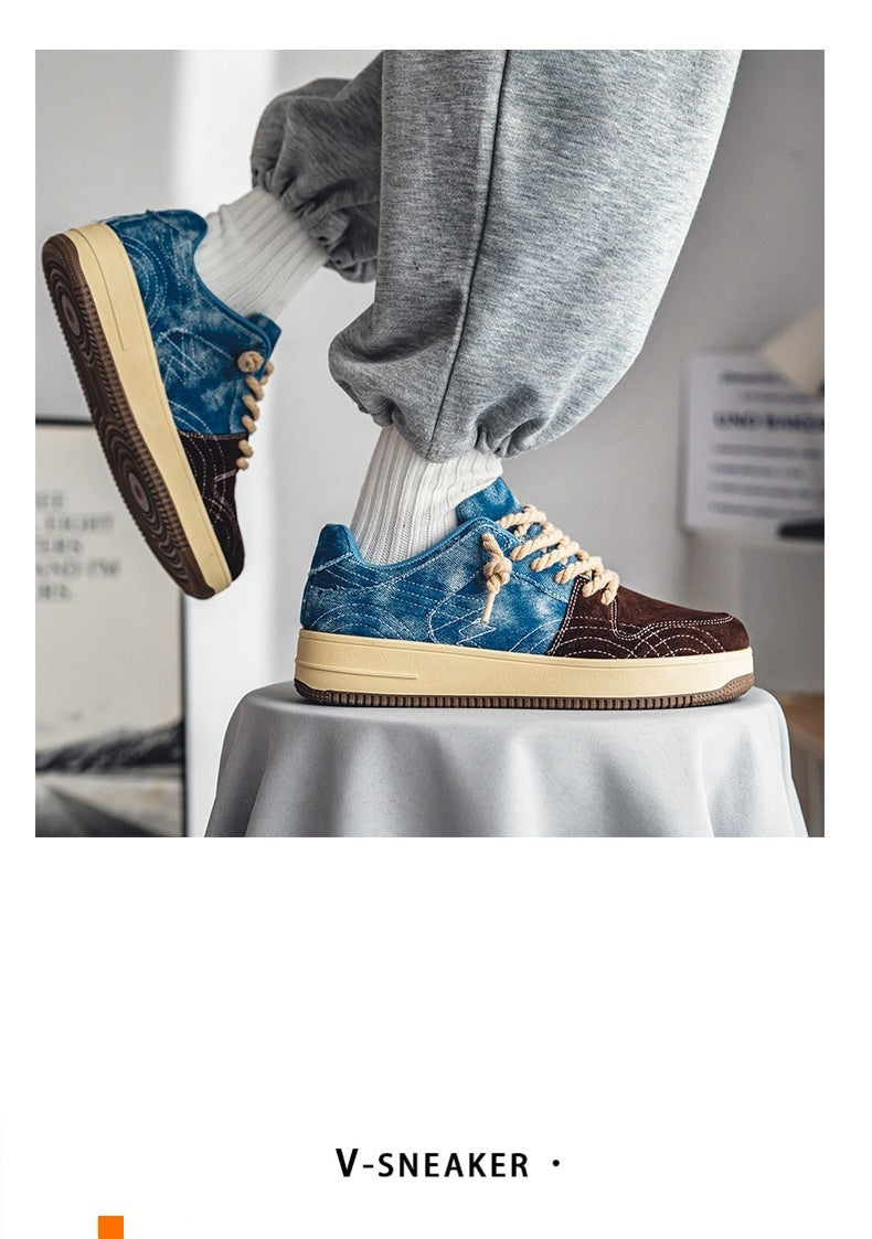 Loisirs Denim Conseil Chaussures Hommes Dentelle-up Appartements Skateboard