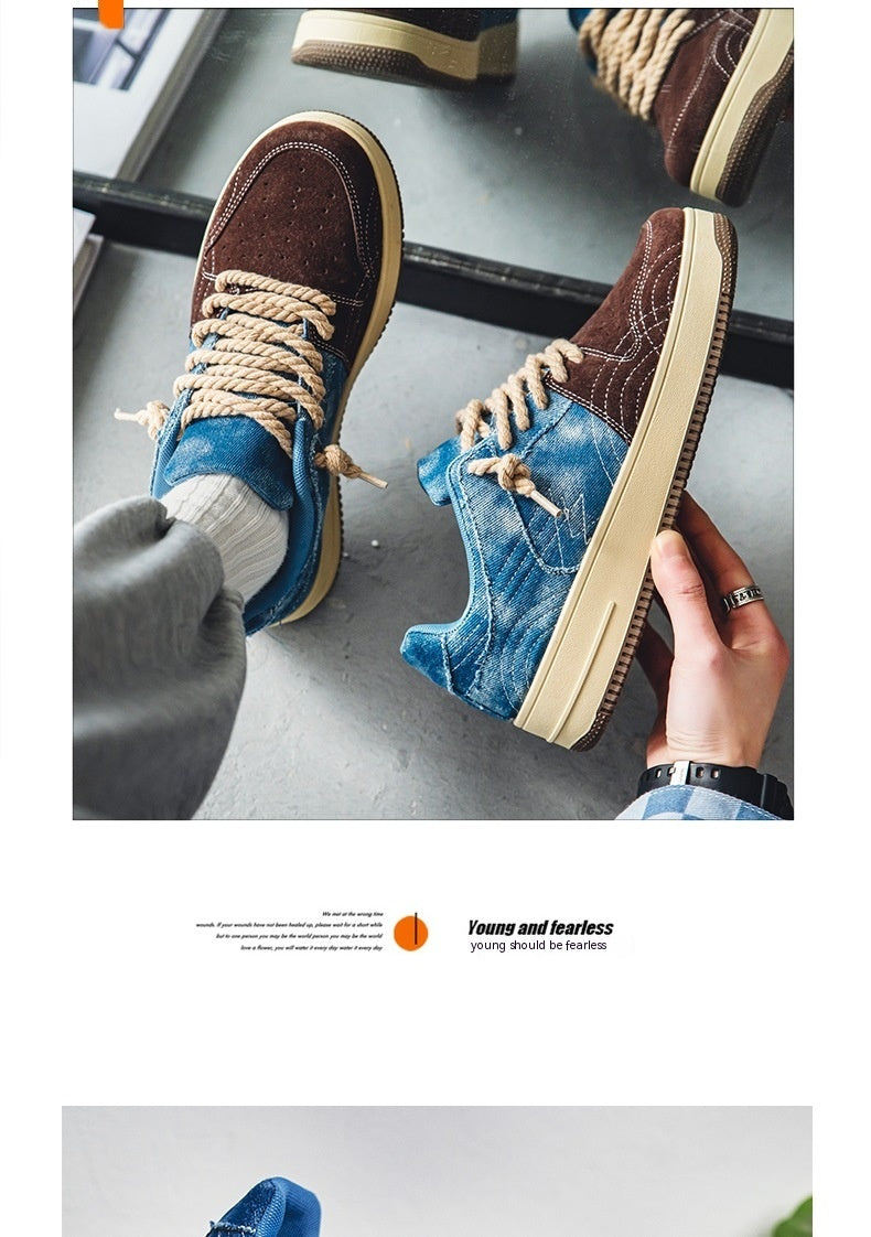 Loisirs Denim Conseil Chaussures Hommes Dentelle-up Appartements Skateboard