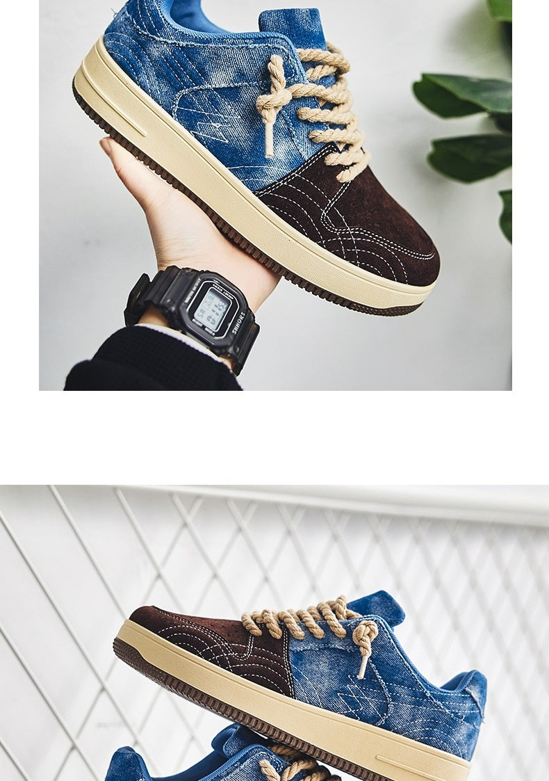 Loisirs Denim Conseil Chaussures Hommes Dentelle-up Appartements Skateboard