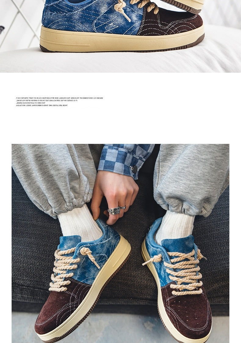 Loisirs Denim Conseil Chaussures Hommes Dentelle-up Appartements Skateboard