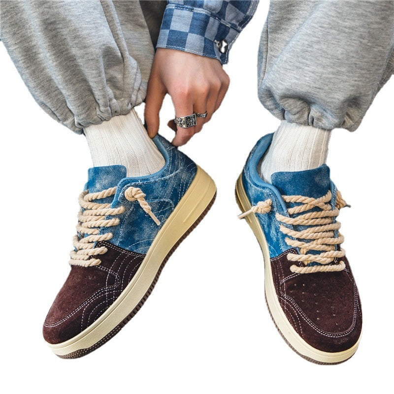 Loisirs Denim Conseil Chaussures Hommes Dentelle-up Appartements Skateboard