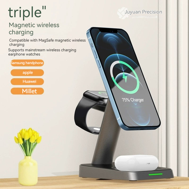 Téléphone mobile Chargeur vertical sans fil Montre Chargeur sans fil Téléphone mobile sans fil Trois..