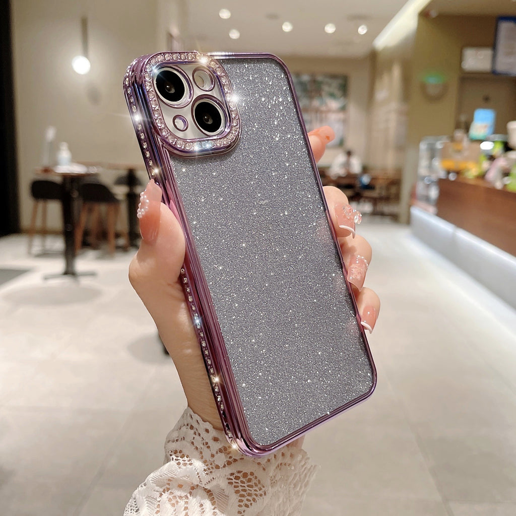 Glitter Strass Electroplated Straight Edge Transparent résistant aux gouttes
