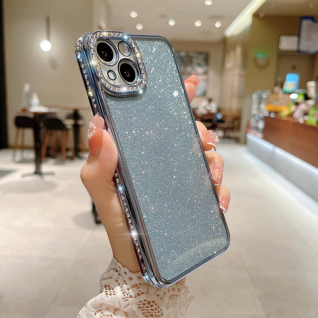 Glitter Strass Electroplated Straight Edge Transparent résistant aux gouttes