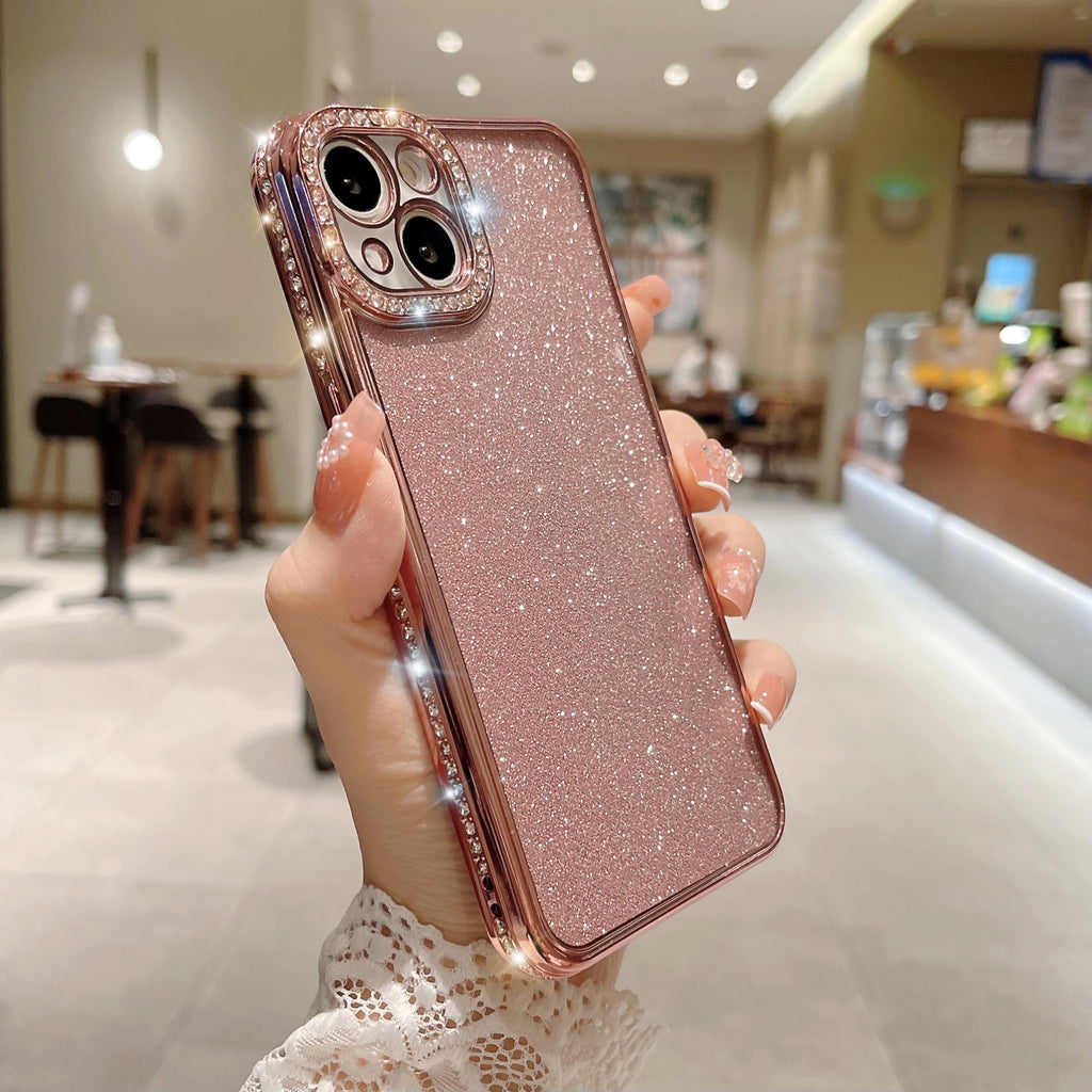 Glitter Strass Electroplated Straight Edge Transparent résistant aux gouttes