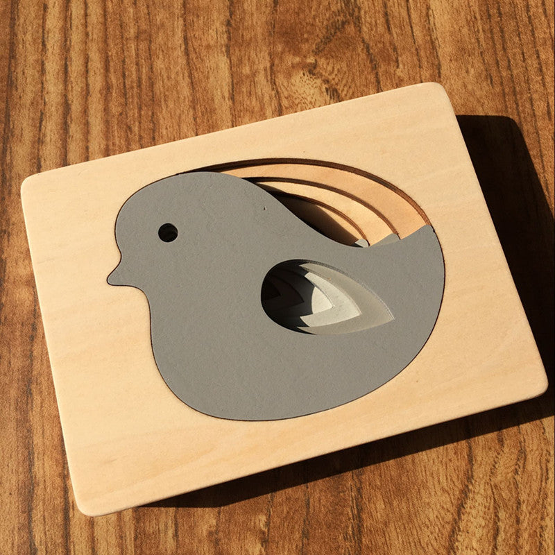 Jouet de puzzle en bois épais et multicouche pour les enfants